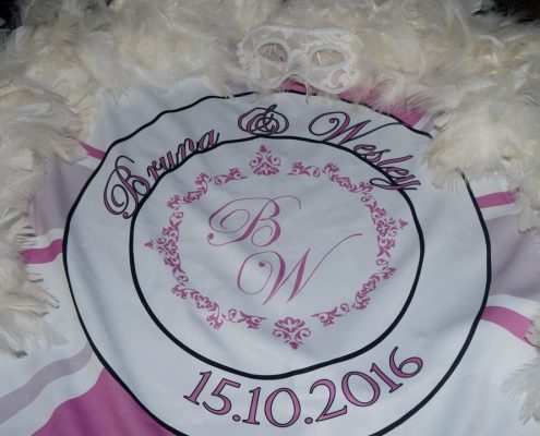 casamento Bruna 15 Bandeira Personalizada - Pavilhão - Bandeira Personalizada - Pavilhão Com Boá