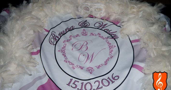 casamento Bruna 15 Bandeira Personalizada - Pavilhão - Bandeira Personalizada - Pavilhão Com Boá